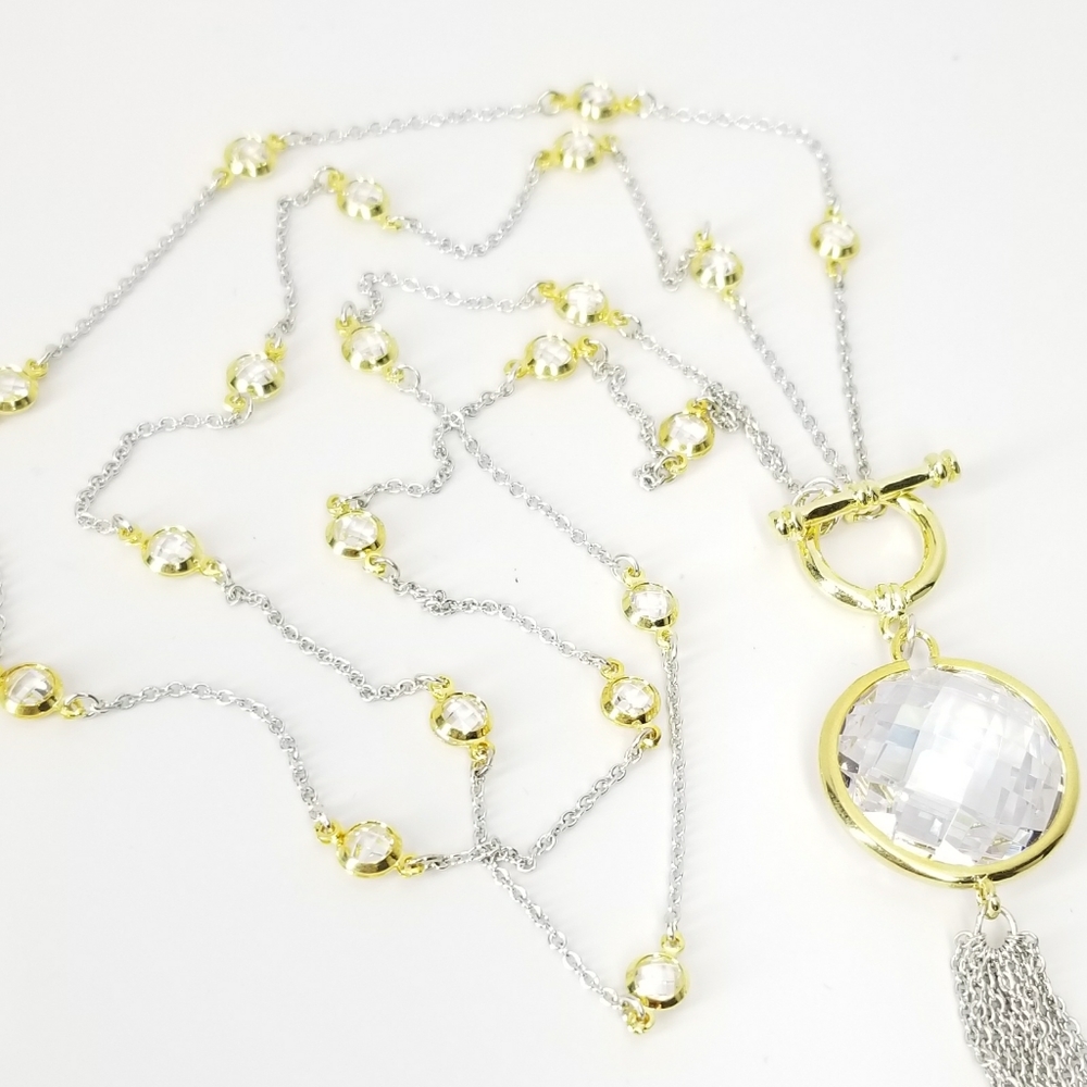 2 Ways Tassel CZ by the Yard Necklace NWT - Picture 11 of 12